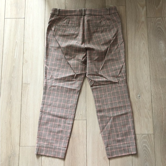 Banana Republic Sloan Houndstooth Cropped Pants in Beige & Orange Size 10S - Picture 7 of 11